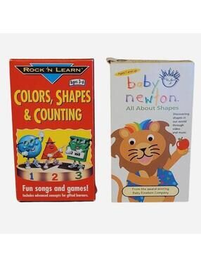 Vintage Baby Einstein Baby Newton & Rock N Learn Colors Shapes Counting VHS Tape